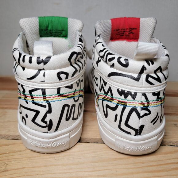 Zaba Kids Medium Tops Tennis Shoe Keith Haring Sp Ed Faux Leather - Size 3 - Picture 4 of 8